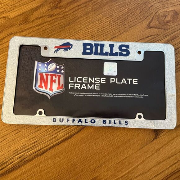 NFL Buffalo Bills Chrome Metal License Plate Frame NWT Logo - Picture 1 of 5